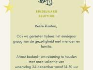 Winkel gesloten tussen kerstmis en nieuwjaar
